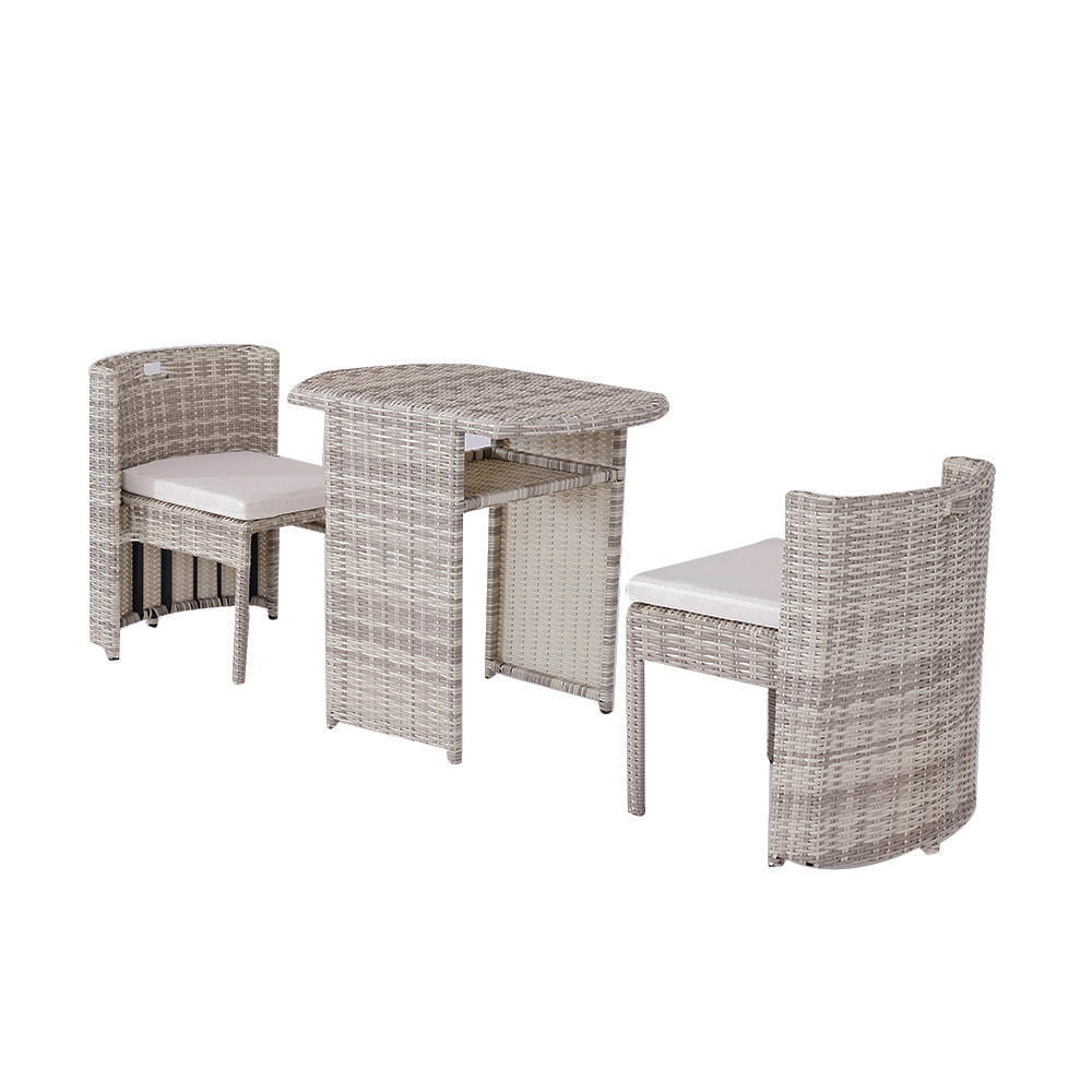 WYHS-T217 Плетеный стул из трех частей из ротанга, светло-серый стол и стул, небольшой семейный чайный столик и стул