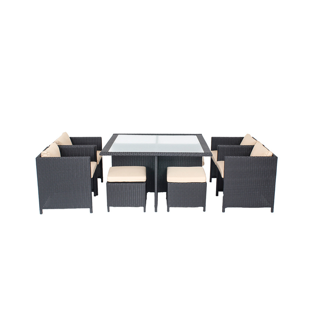 WYHS-T018 Комбинация из 9 предметов из ротанга, стол и стулья, вилла, патио, бассейн, вилла, мебель