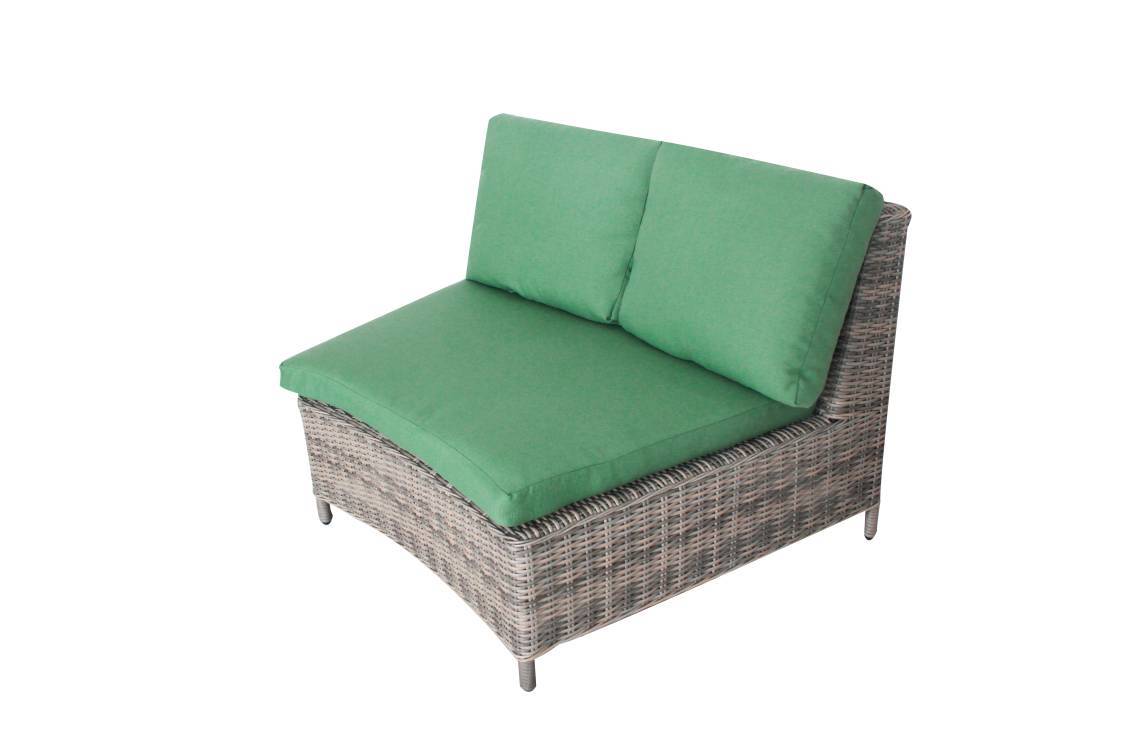 WYHS-T246 Алюминиевый ротанговый диван с зеленым горошком и четырьмя подушками, 4 предмета