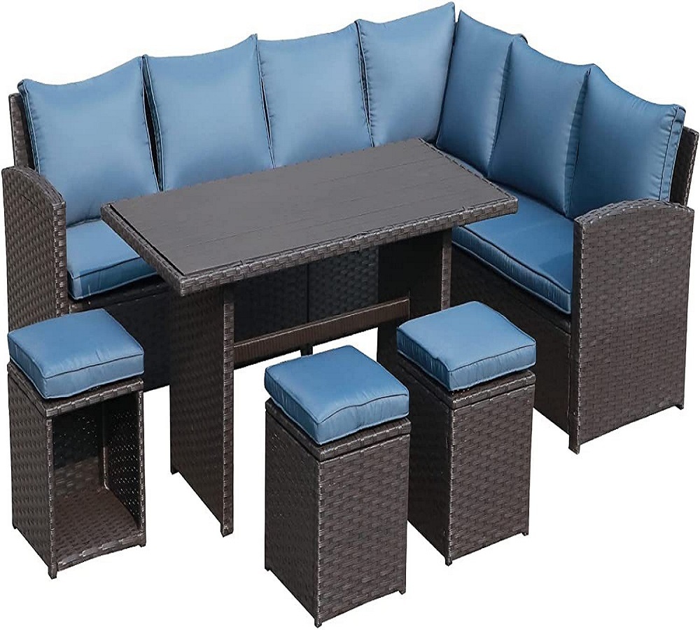 Уличная мебель, диван из ротанга, набор стульев из ротанга, разборка, балкон, ротанг, стол и стулья для отдыха на открытом воздухе