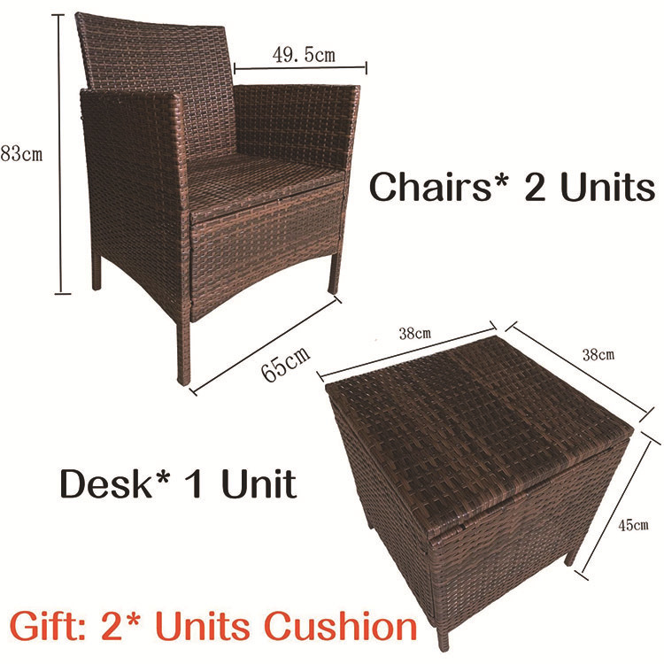 Открытый полиэтиленовый плетеный стол и стулья из ротанга, комбинация патио из ротанга, сиденье для отдыха на открытом воздухе, балконный стол и набор стульев